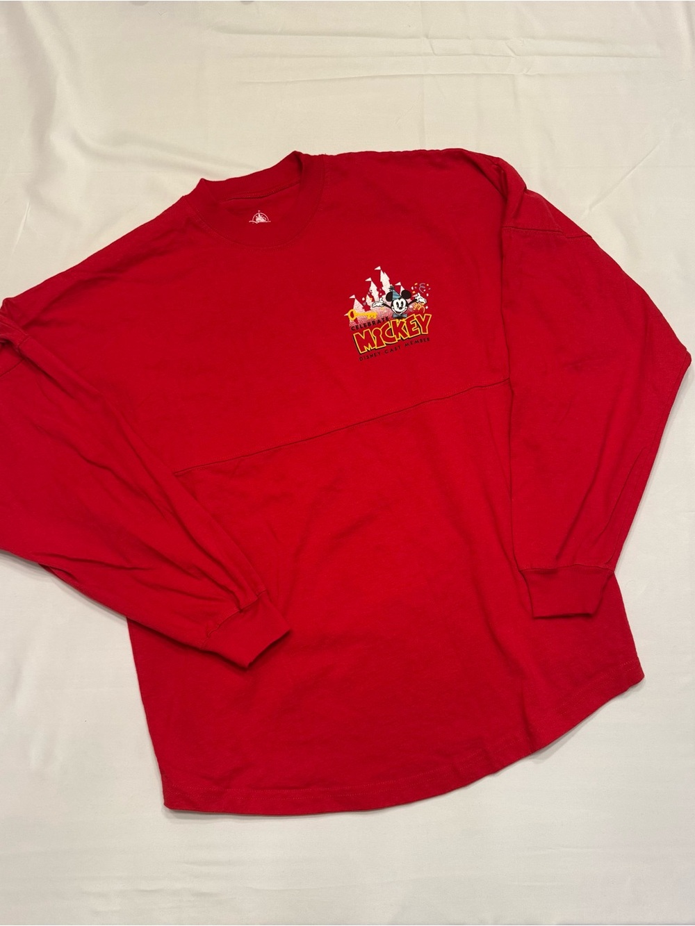 Disney Red Long-Sleeve Mickey Graphic Crewneck Shirt